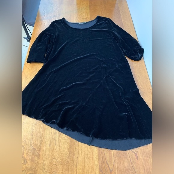 Bryn Walker Dress Black Velvet Asymmetrical Long Sleeves Size Small Witchy Y2K - Picture 3 of 10
